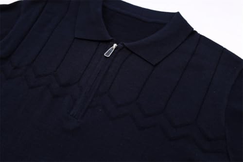 Men's Stand Up Collar Warm Embroidered Long Sleeved Knitted Sweater Solid Color Slim Fit Casual Pullover Knitted Sweater3