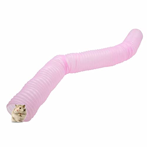 Tubos TúNel HáMster Animales PequeñOs - Tubo Ejercicio Extensible Mascotas ExtensióN ExpansióN Plegable Mink Guinea Pig Marmot Hedgehog Chinchilla Rats and Dwarf Rabbits, Pink