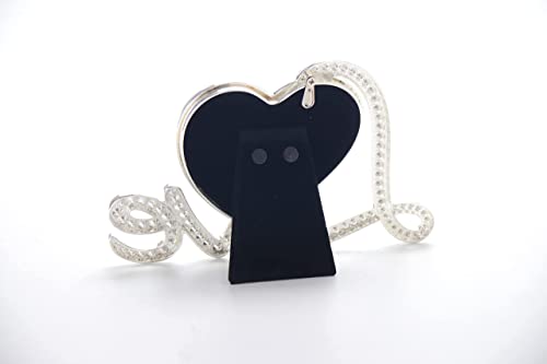 Lasody Elegant Silver Plated Heart Shaped Photo Frame Holds A 3" X 3" Photo,Anniversary Wedding Gifts Valentine's Day Gifts #TOP2