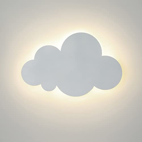 KRIPINC Lampara de Pared Interior de Nubes, Aplique Pared de Acrílico, Luz LED Pared 18W, Lampara Pared Infantil, Lampara LED Pared de Nubes para Salon, Dormitorio, Mesita de Noche (Luz Tricolor)