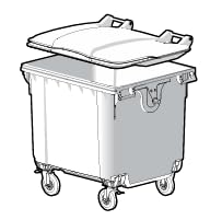ESE Conteneur à déchets Professionnel 660 L - Robuste et éco-Responsable 100% recyclé - Poubelle 4 Roues dont 2 avec Frein - Anthracite – Fabriqué en France