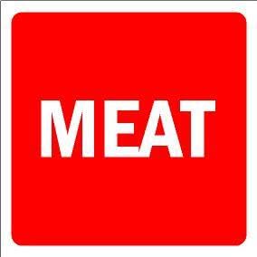 Meat, red sign - Self adhesive sticker (300mm x 300mm)