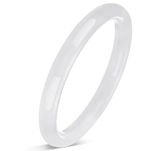 Landical 2.44 Inch Natural Jade Bangle Bracelet for Women Elegant Jade Bangle Bracelet with Box Thin Good Luck Jewelry Gift