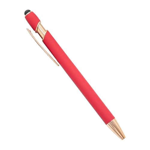 Stylo en métal gravé au laser avec embout tactile et finition raffinée rouge rose