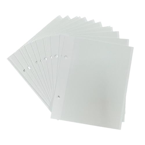 50 Sheets Photo Album Pages,Photo Album Refill Pages 4x6 Inch Self Adhesive Double Sided 2 Hole Punched Photo Mounting Sheets Picture Sleeves for 2 Ring Fit 2x3 4x6 Photos Stamps Recipe Cards