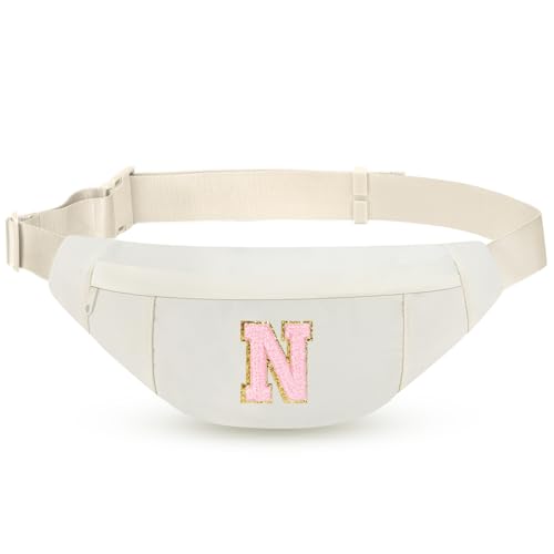 Image of Monogrammed Gifts for Women Men Fanny Pack Shoulder Bag Personalized Birthday Gift for Friends Sister,Letter N