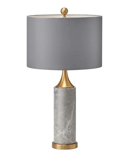 LMRJHAZM BODHIS Lámpara De Mesita De Noche Lámpara De Mesa De Mármol Lámpara De Mesita De Noche Nórdica Pantalla De Tela Lámpara De Mesita De Noche para Sala De Estar Dormitorio Lámpara De Mesa Luz