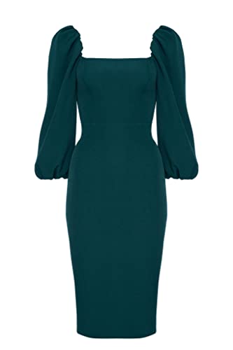 Swing Fashion Women's Giselle | Grün Bleistiftkleid | Damen Etuikleider | Festliches Abendkleid | Partykleid | Cocktailkleider | Sexy Tailliertes...