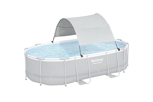 Bestway Flowclear Pool Canopy | Kompatibel med de flesta ovala eller rektangulära pooler ovan mark | UPF 40+ solskydd
