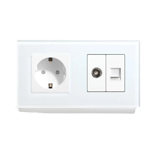 Prise murale pour téléviseur panneau en verre cristal blanc 299mm