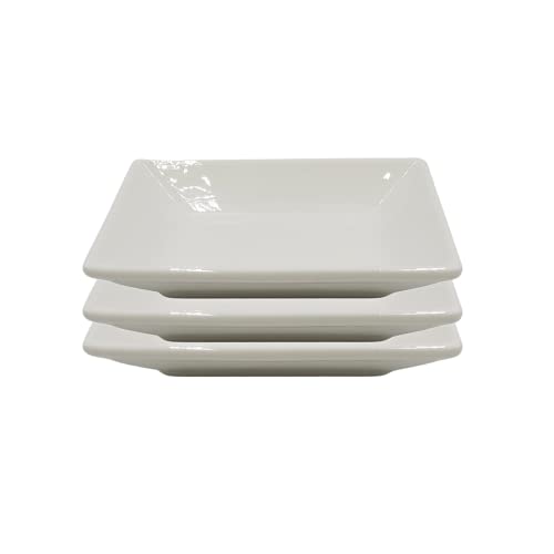 Needzo Small White Ceramic Dipping Bowls, Soy Sauce Serving Dishes and Appetizer Cups, Simple Kitchen Accessories and Essentials, Set of 3