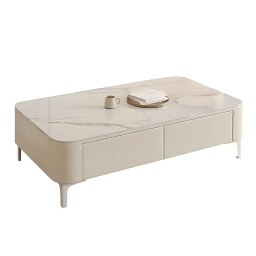 Image of Furo Premium Marble-Top Wooden Center Table for Living Room | PVD Coating Iron Legs| Modern Entryway Furniture | Coffee Table - 42x24x17 Inch