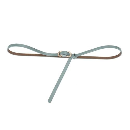 Decorative Belt Women Leather Thin Waistband With No Hole Design Decorative Belt With Waist Seal Two-layer for Country Concert Outfit(10001- Light Blue)