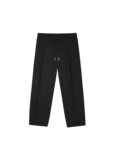 Men's Pants Summer Lightweight Thin Breathable Wide-Leg Straight Loose Casual Capri Trouser3