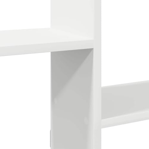 Estantería de pared premium de madera robusta y acabado blanco minimalista 8