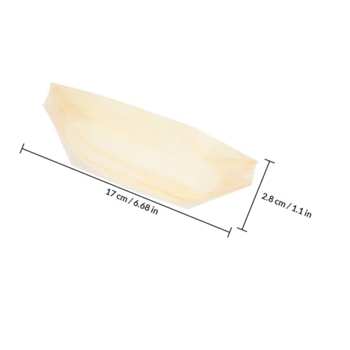 50 platos desechables de madera para sushi miniatura 2