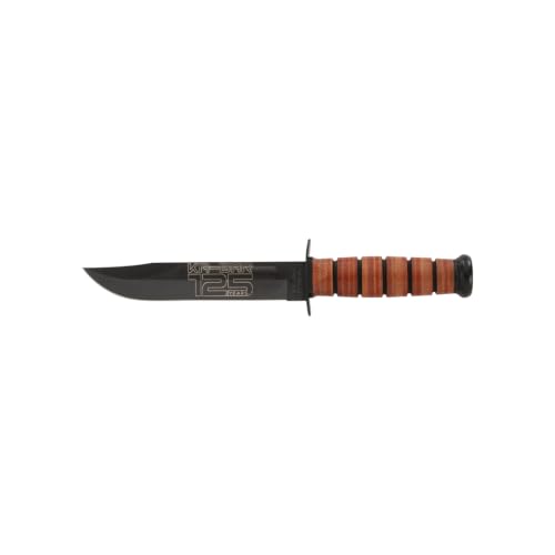 KA-BAR USN 125th Anniversary Fixed Blade Knife with Sheath, Classic Utility Knife