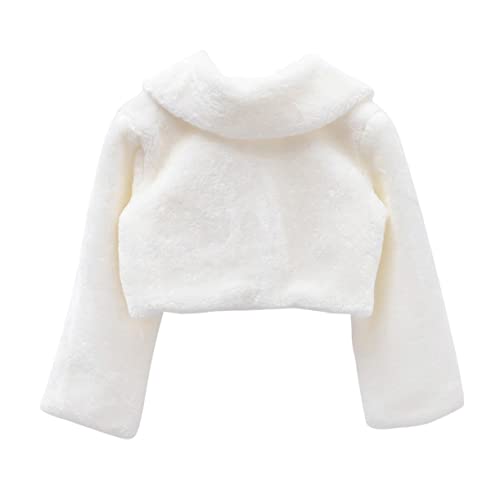 Chaqueta de peluche para niña en color blanco talla S con diseño de chal elegante
