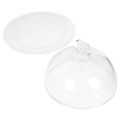 Clear Glass Butter Dish with Dome Lid Crystal Covered Butter Holder Round Cheese Butter Keeper Container Dessert Storage Dish for Home Kitchen