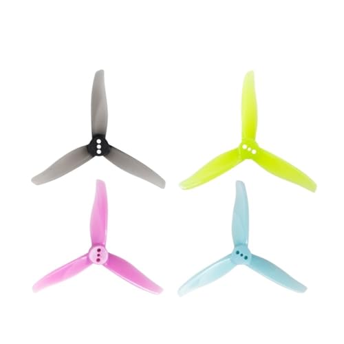 Hélices PC 3016 3 pouces bleues avec axe 2mm pour drone de course FPV