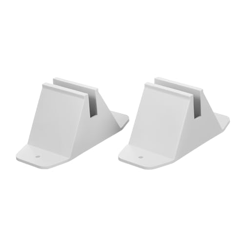 BESTonZON 2 Stück Gartenzaun Basis aus Langlebigem Kunststoff mit Befestigungslöchern für Stabile Zaunhalterung Sicherer Stand für Kleine Gartenzäune Weißes Zaunzubehör für Außenbereich