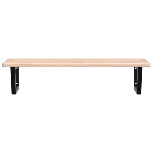 Tapa de lavabo con soporte trapecio de acero y encimera de madera 5