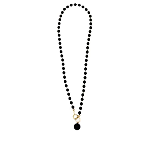 Collier d'ambre de la Baltique perles noires mates et argent 925