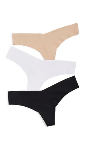 commando Women's Cotton Thong Panties 3 Pack, Multi, S-M
