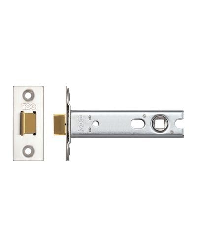 Kooples Hardware Tubular Latch 102mm for Mortice Knobs – 45° Turn Architectural Latch with SSS Forend – 82mm Backset Heavy Duty Internal Door Latch – Fixings Included