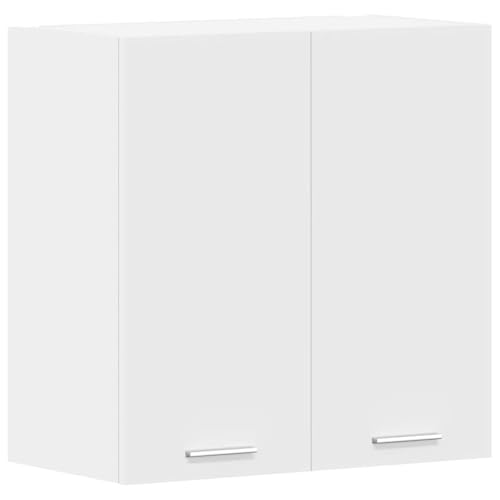 vidaXL Armoire Murale Lyon, 60x31x60 cm, Bois reconstitué, Blanc, Meuble Suspendu, Rangement Salle de Bain & Cuisine, Charge Max 60 kg