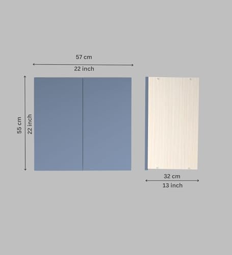 Image of SPECIALITY PANELS 2 Door Wall Cabinet with UV Profile Shutter | Wall Mounted Storage Cabinet for Kitchen Bathroom Living Room | Wooden Wall Cabinet Organizer Blueberry Finish DIY Assembly