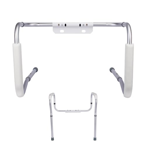 高齢者用トイレレール、トイレ用アルミニウム合金安全フレーム-パンチなしのトイレ手すり、高齢者用安全手すり、バスルームトイレに適しています。 調節可能で組み立てが簡単な滑り止めのトイレグラブバー、高齢者、障害者、妊婦用のハンドル付き