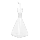 FUNNETOYU Botella de Vidrio para Aceite Recipiente de Condimentos Transparente y Estable sin Goteo Práctico para Cocina Hogar y Restaurante