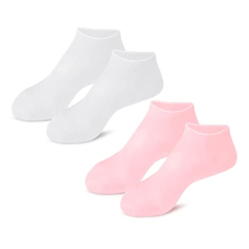 CALLARON 2 Pares Calcetines Hidratantes Exfoliantes productos durante la noche ducha spa de pie tratamiento calcetines hidratantes para dormir calcetines antigrietas Guantes de loción sebs
