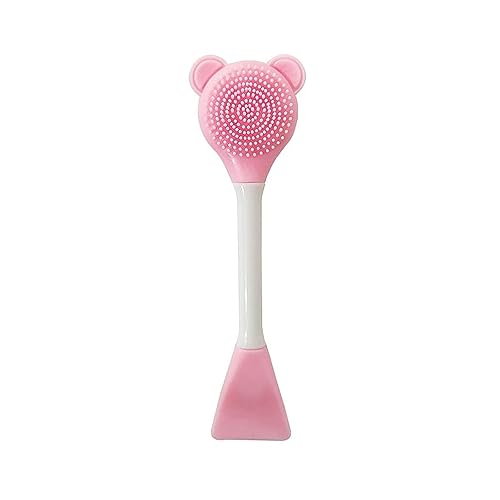 Pink Facial Cream Spatula Silicone Face Mask Brush Mask Beauty Tool-Double Heads Skincare Applicator Tools for Apply Cream Facial Masks