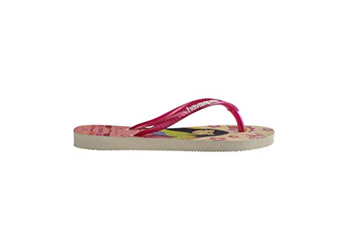 Chinelo Slim Princess, Havaianas, Meninas, Bege Palha/Vermelho, 33/34