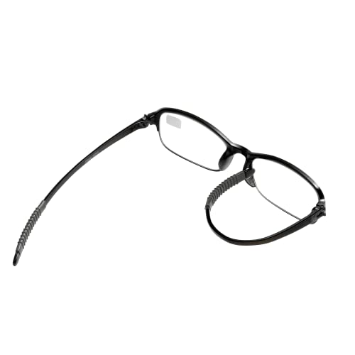 NRDIK PROFLEX SpareSpecs Reading Glasses (value 5 pack) - lightweight, impact resistant, scratch resistant, bendy, flexible, anti-slip, unisex (mens + womens) (Oval; BLK; +2.5)