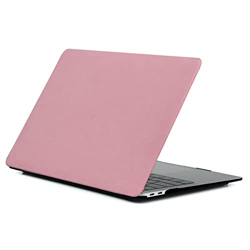 Image of Case Compatible with MacBook Pro 14 inch Case 2026 2025 2024-2021 M5 M4 M3 M2 M1 A3434 A3112 A3185 A3401 A2918 A2992 A2779 A2442 Plastic Hard Shell Cover Case, PU Leather Pink