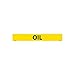 NMC A1182Y Pipemarkers Sign, Legend "Oil", 14" Length x 2" Height, 1-1/4" Letter Size, Pressure Sensitive Vinyl, Black on Yellow (Pack of 25)