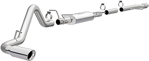 MagnaFlow Cat-Back Performance Exhaust System 15267 - Street Series, Stainless Steel 3in Main Piping, Single Passenger Side Rear Exit, Polished Finish 4in Exhaust Tip - Truck Performance Exhaust Kit