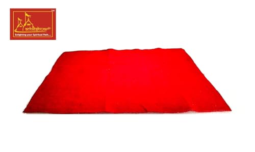 Achleshwar Yellow & Red Pooja Woolen Asana for Complete Result on Doing Puja and to Avoid Side Effects on The Direct Sitting on The Ground and Worshiping.|Home||Pooja|,(24x20 Inch);Ach307