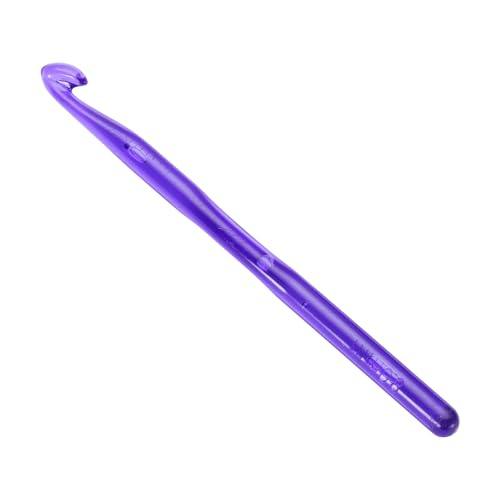 uxcell Crochet Hooks 8mm Ergonomic Knitting Needle Plastic Colorful Transparent Crochet Hooks for DIY Crocheting Yarn Blanket Carpet Weaving, Purple