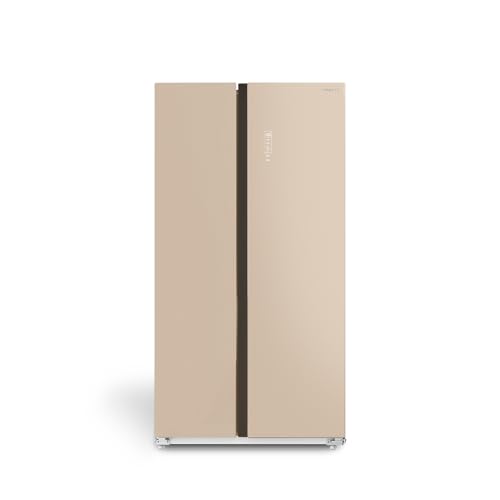 CREATE / FRIDGE STUDIO SIDE BY SIDE 550 / Frigorífico estilo Side by side 550L arena / 91.2 x 70.4 x 177.7 cm/No frost. modo vacaciones. tratamiento antibacterias. touch electronic. 158W