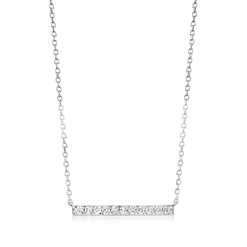 Ross-Simons Pure Collection 0.25 ct. t.w. Diamond Bar Necklace in Sterling Silver. 16 inches