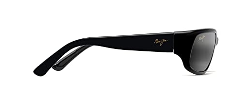 Maui Jim Men's And Women's Stingray Polarized Wrap Sunglasses, Gloss Black/Neutral Grey, Small #TOP2
