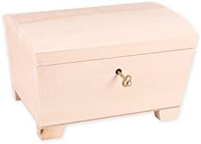 Unfinished Wood Box For Storage, Decoration, Organisation, Lockable Large Natural Wooden Craftsmanship, Rustic Home Decor, Keepsake, Chest 20.5 x 15 x 12 cm.
