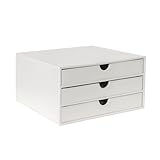 UnionBasic Document Organizer, 3-Drawer File Cabinet Document Storage Box, Office Desktop Filing Organizer, White