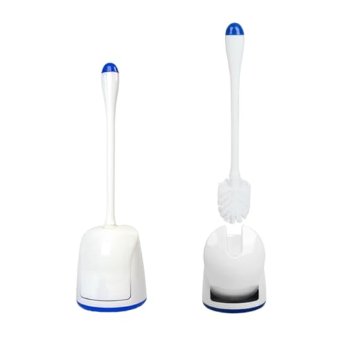 Image of CELOX Toilet Bowl Brush and Holder, Bathroom Cleaning Kit, 2 Set, White