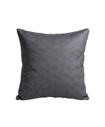 Image of Y & A'M Grey Embroidered Cushion for Sofa & Chair | Elegant Decorative Home Decor Accent with Soft Comfortable Design | Stylish Living Room Bedroom Seating Accessory | 16 x 16 Inch (Grey-emboridry, 1)