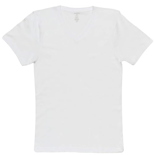 Van Heusen Mens Undershirts - 4 Pack Cotton Crewneck & V Neck Undershirts for Men - Base Layer Plain White T-Shirts for Men3